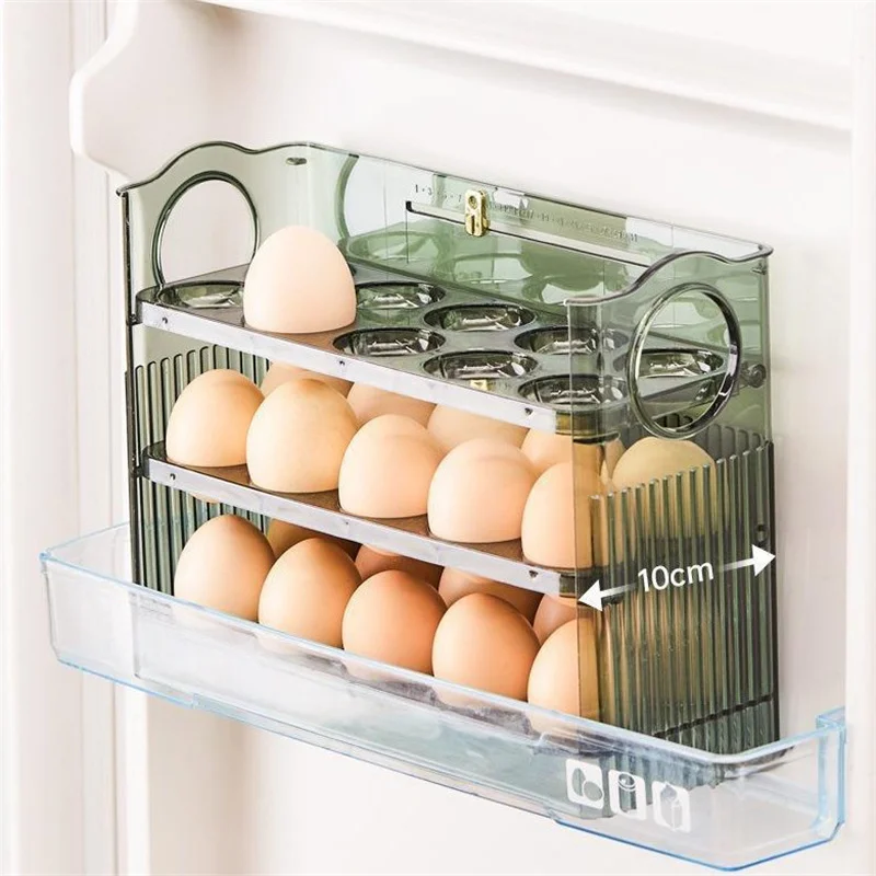 Egg Storage Box Egg Case Holder Tray Organizer 30 Grids For Refrigerator egg carton