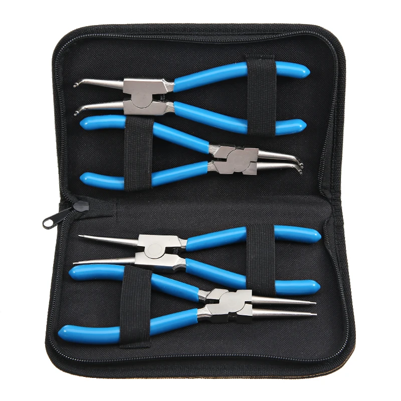 

4PCS/Lot Internal Professional External Straight Bent Circlip Snap Ring Pliers Tools Accessory Set 7inch New snap rings puller