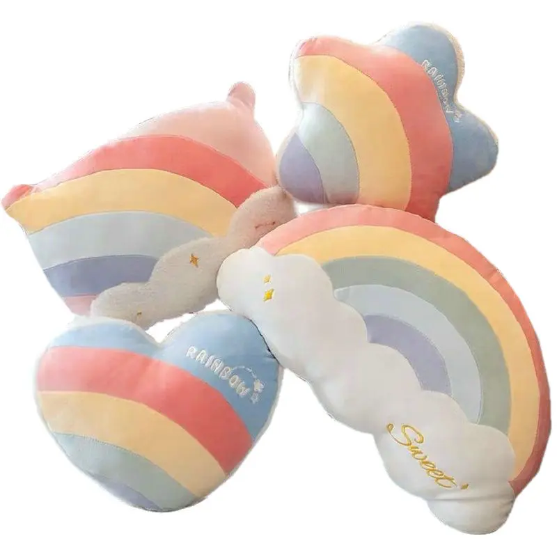 Rainbow Sky Sun Cloud Cuscino Imbottito Princess Ice Cream Color Home Sofa Decor Cushion Star Moon Peluche Throw Pillow Super Soft