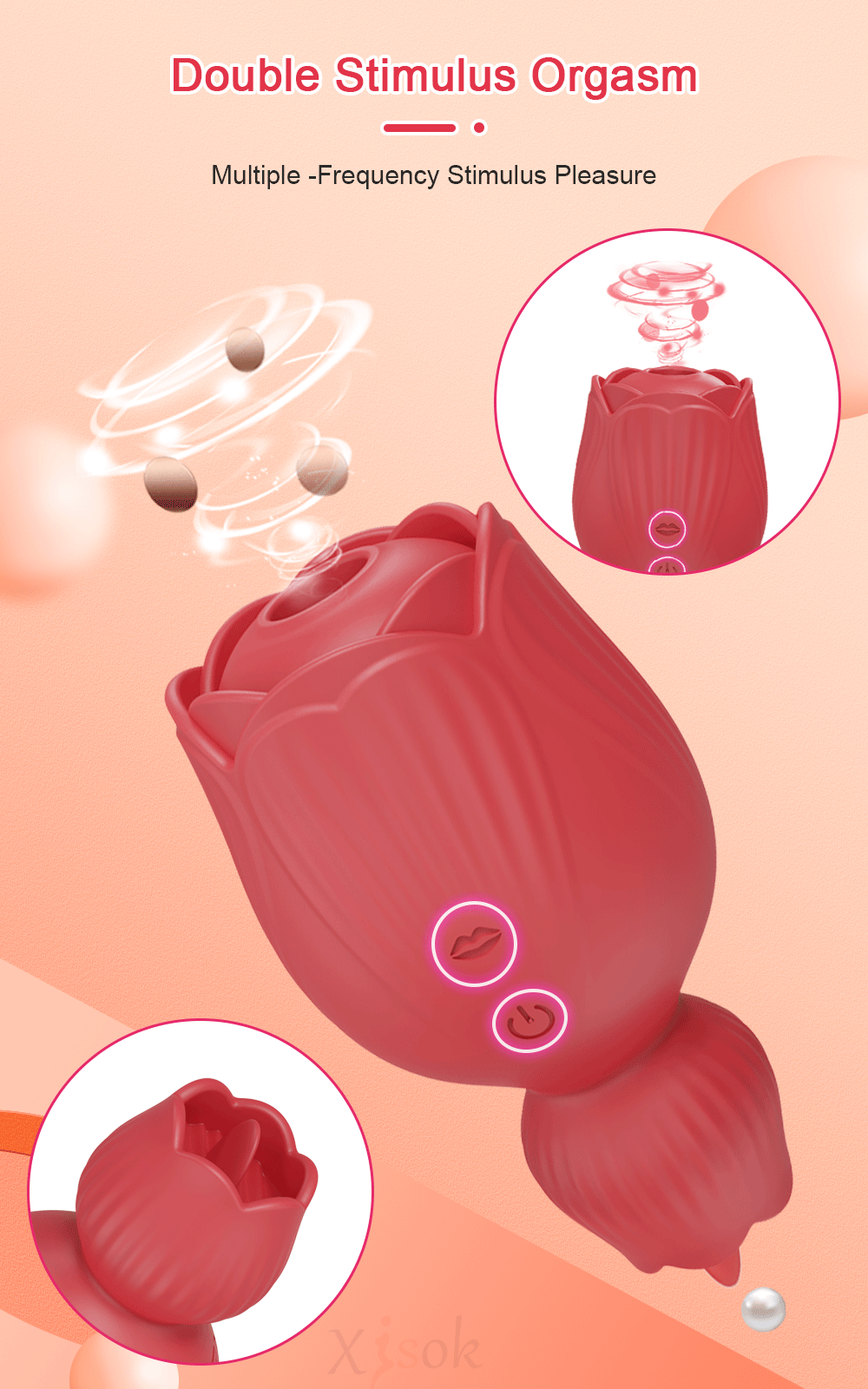 Vibromasseurs suceurs de jouets roses pour femmes avec vibrateur léchant la langue Stimulateur de clitoris féminin Masseur pour adultes_voghion.com