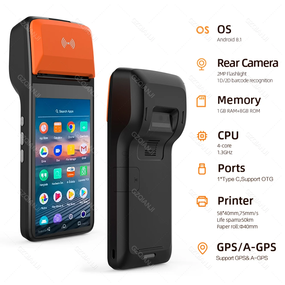 Handheld Android PDA Mini PC Pos Terminal Receipt Bill Thermal Printer ...