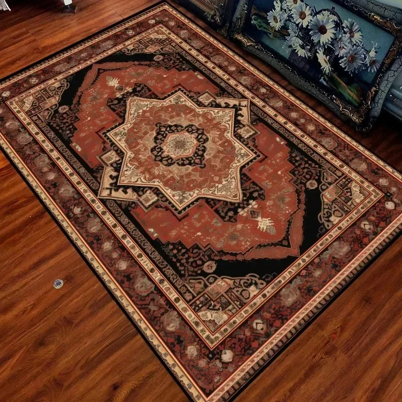 Persian Crystal Pile Moroccan Carpet Living Room Bedroom Full Vintage Ethnic Style Carpet