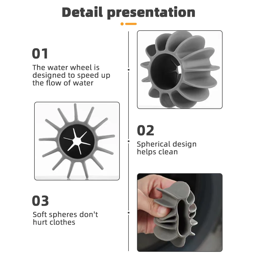 Laundry Ball 8Pcs Silicone Laundry Ball Anti-tangle Catcher Reusable Clothes Cleaning Tools Washing Machine Pet Hair Remover Filter