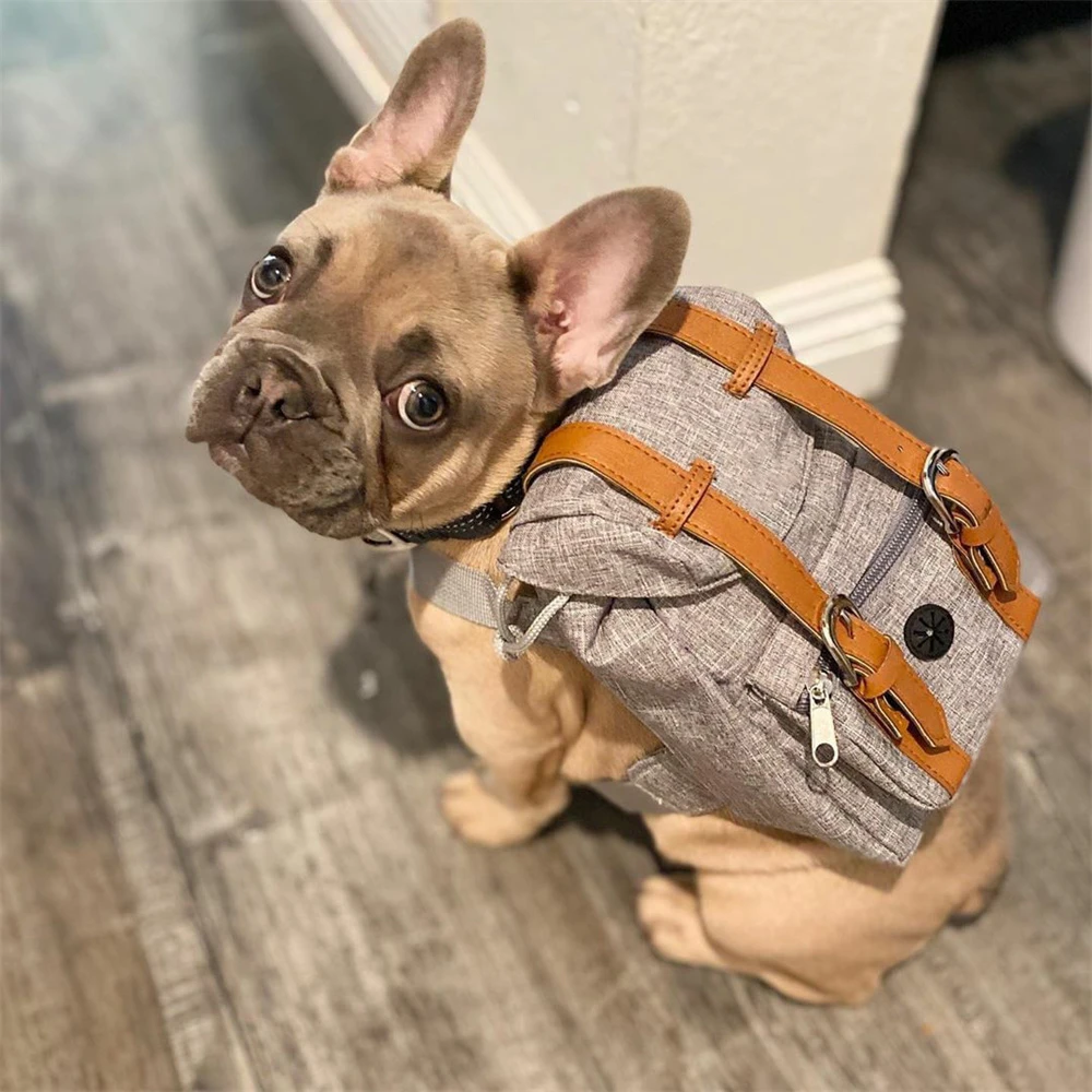 British Retro French Bulldog Pet Self Backpack for Small Medium Dogs mascotas Accessories Shiba