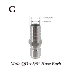 Premium Stainless Steel Ball Lock Quick Disconnect for Homebrew Beer - Free Shipping (G)