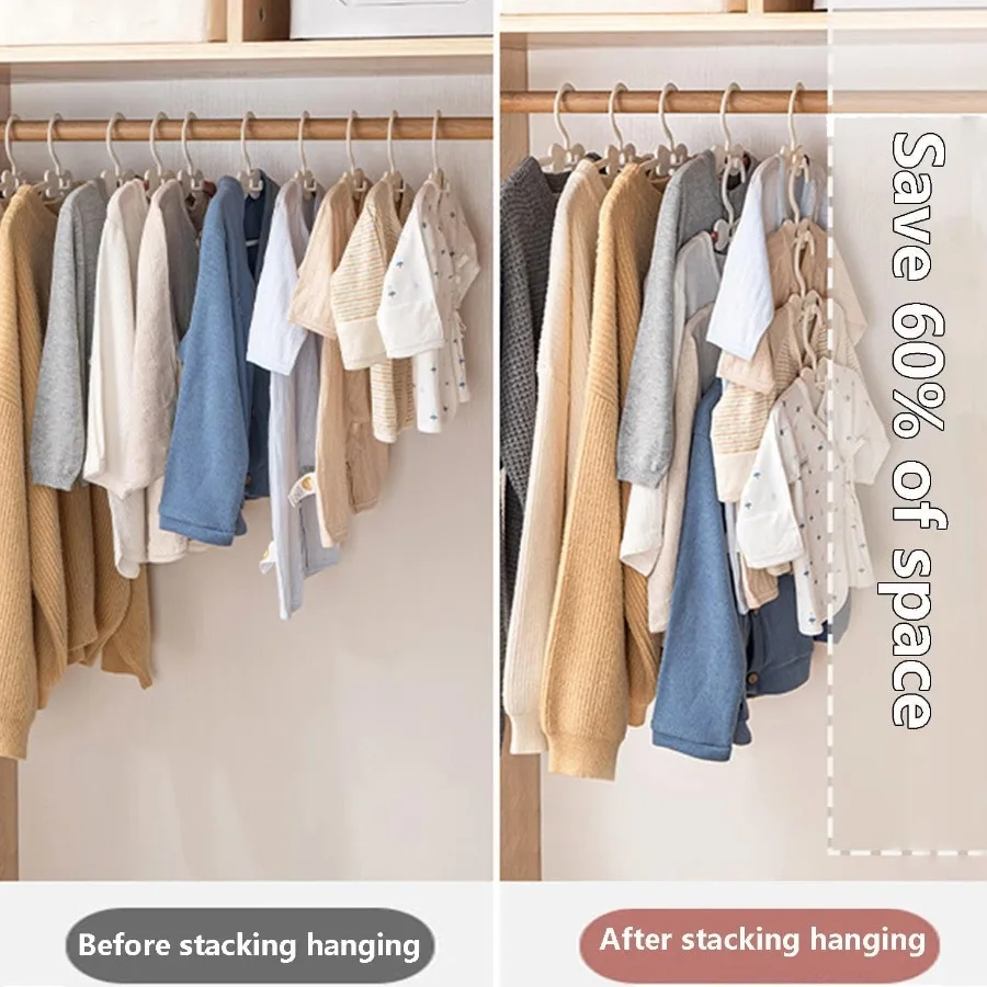 50Pack Adjustable Plastic Hangers for Closet Organization: SpaceSaving Cascading Hangers for Baby and Infant Clothes Ideal for
