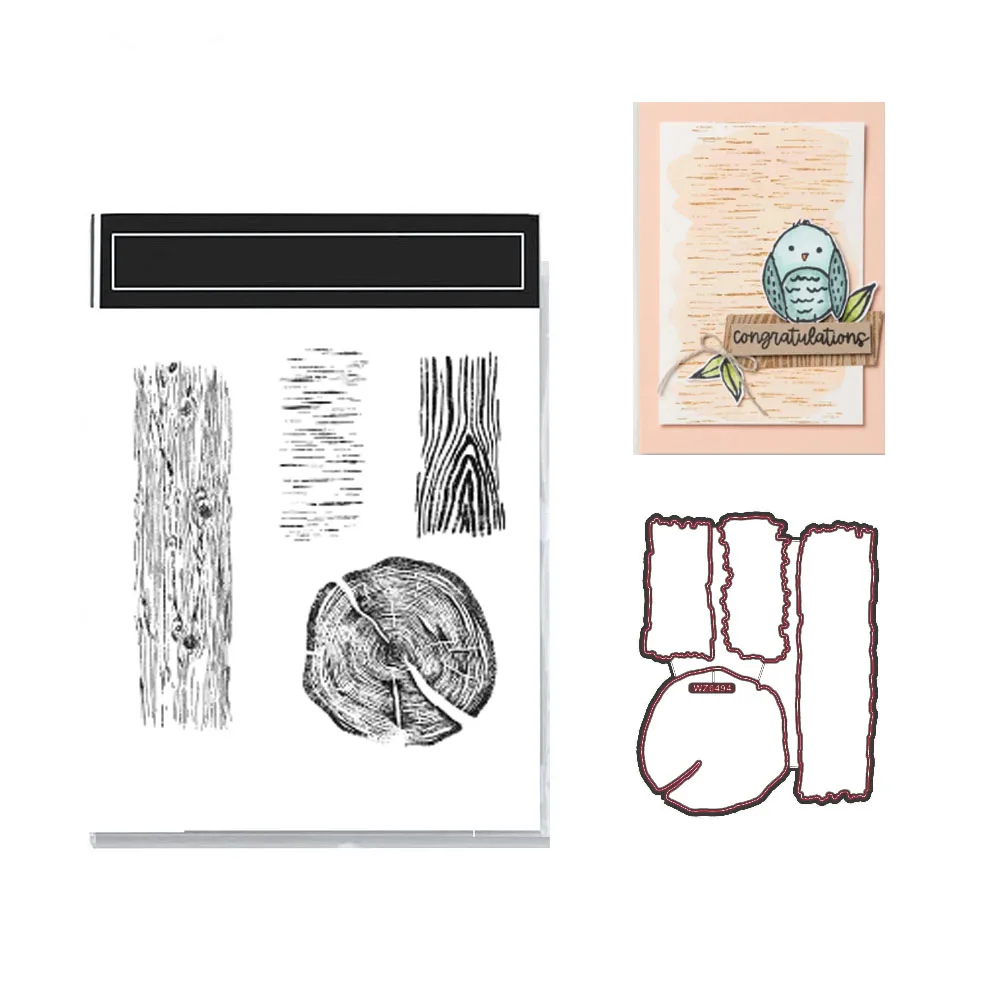 

New Nature Tree Clear Stamp And Metal Cutting Dies For DIY Scrapbooking Card Stencil Templates Diary Decoration Craft