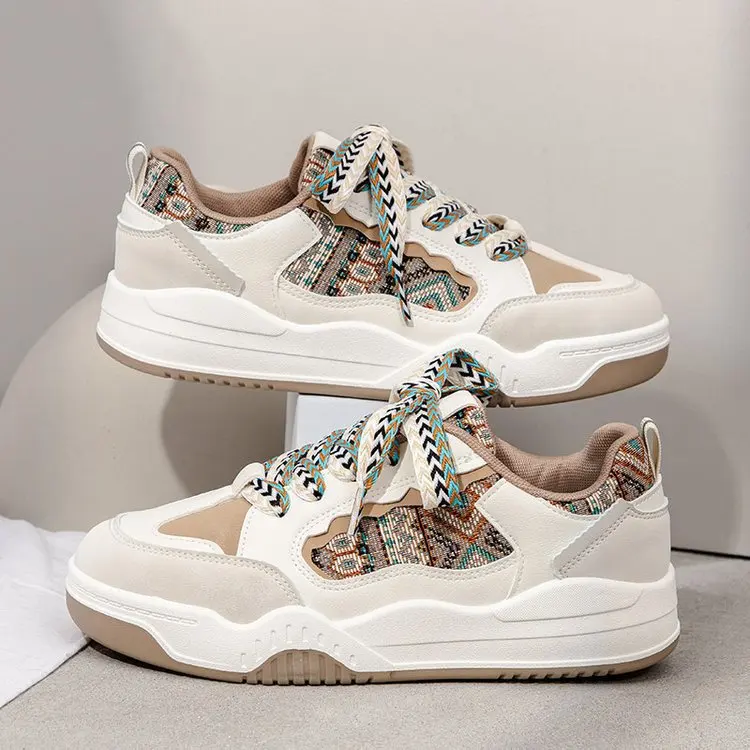 Ladies Sneakers Spring Casual Thick Bottom Designer Sneakers Breathable Lace Up Colorful Women's Shoes Women's Running Shoes