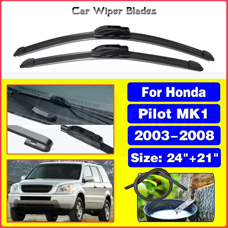 

Wiper Front Wiper Blades For Honda Pilot MK1 2003 2004 2005 2006 2007 2008 Windshield Windscreen Front Window 24"+21"