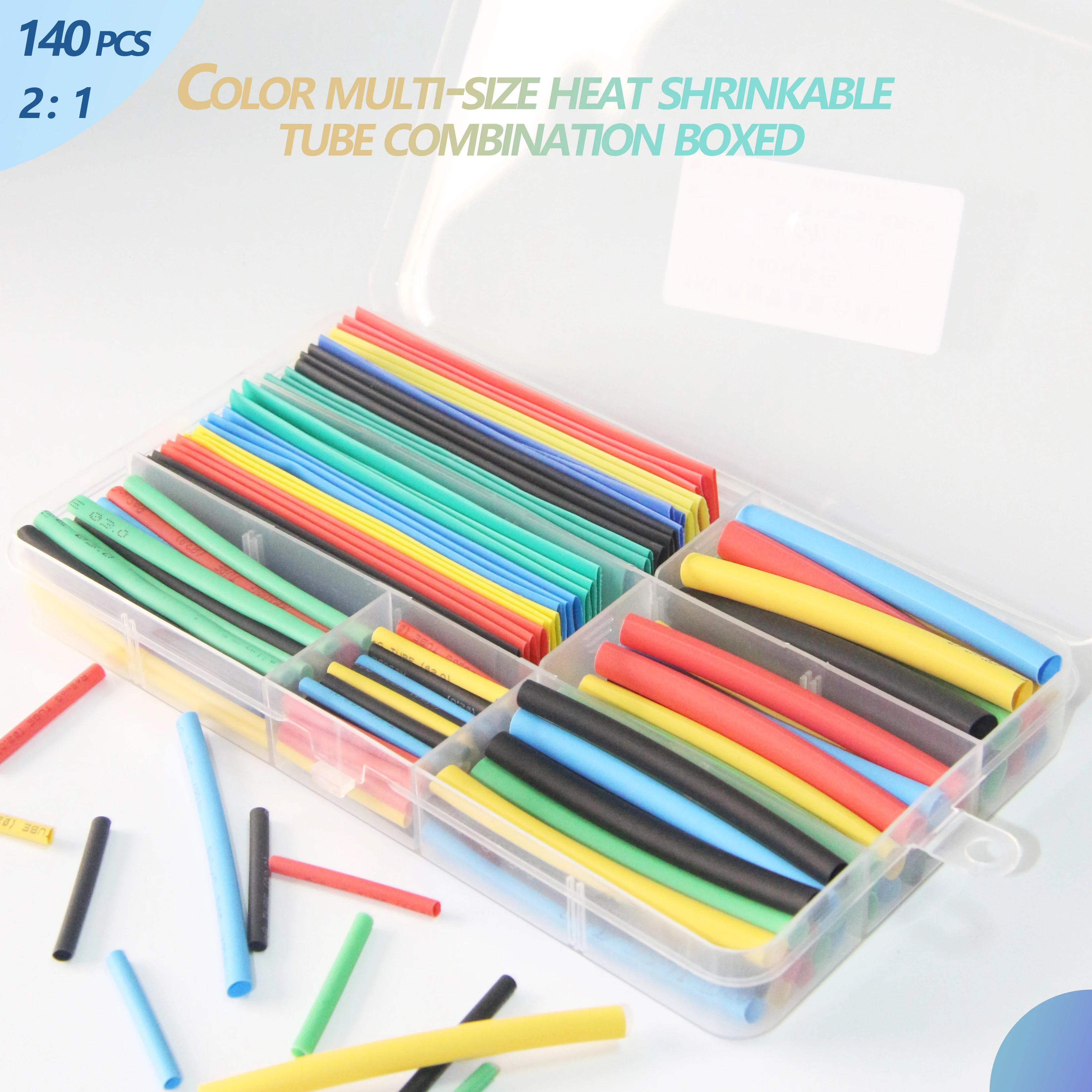 VILLCASE 656 Stks Krimpkous Elektrische Isolatie Krimpbuis Elektrische Draad Kabel Wrap Sleeving Wrap Elektrische Kabel Draad Tape