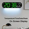 Digital Wall Clock Large LED Screen Temperature Humidity Display Electronic Alarm Clock Creative Home Decoration Remote Control 2