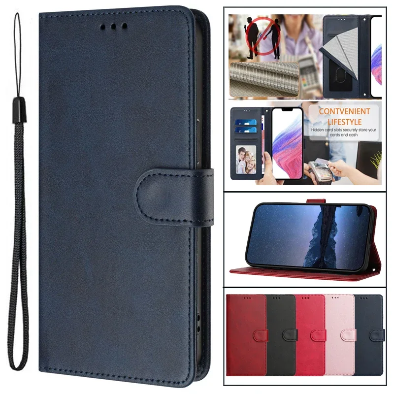 Leather Anti-Theft Wallet Case for Motorola Moto G Series