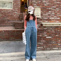 2026 New Women's Casual Wide-Leg Suspender Pants Denim Overalls with Pockets and Hooks Suitable For All Seasons - Image 3