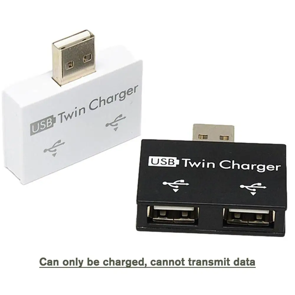 USB 1/2 Charging Data Interface Splitter Dual Port USB Current Extender OTG Head Hub Adapter