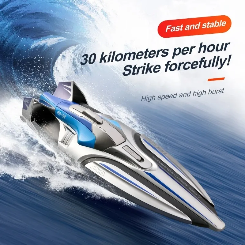 RC Boat High Speed Racing Boat 2.4G Speedboat Remote Control Ship Outdoor Water Game Toys Children Birthday Gifts S1 Remote Control Boat