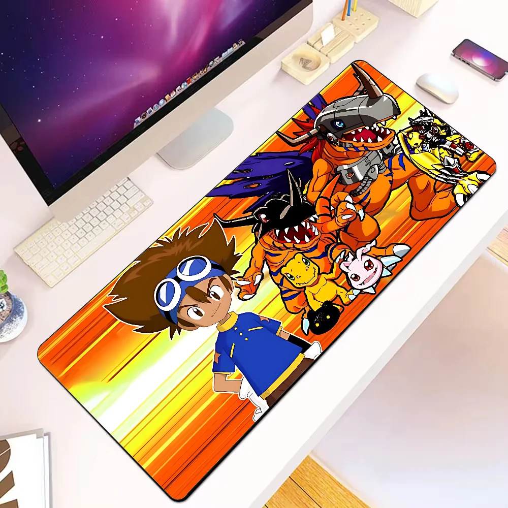 Digimon Playmats Greymons Mousepad 80x30cm XL Lockedge Office Computer Desk Mat Table Keyboard Big Mouse Pad Cushion 2