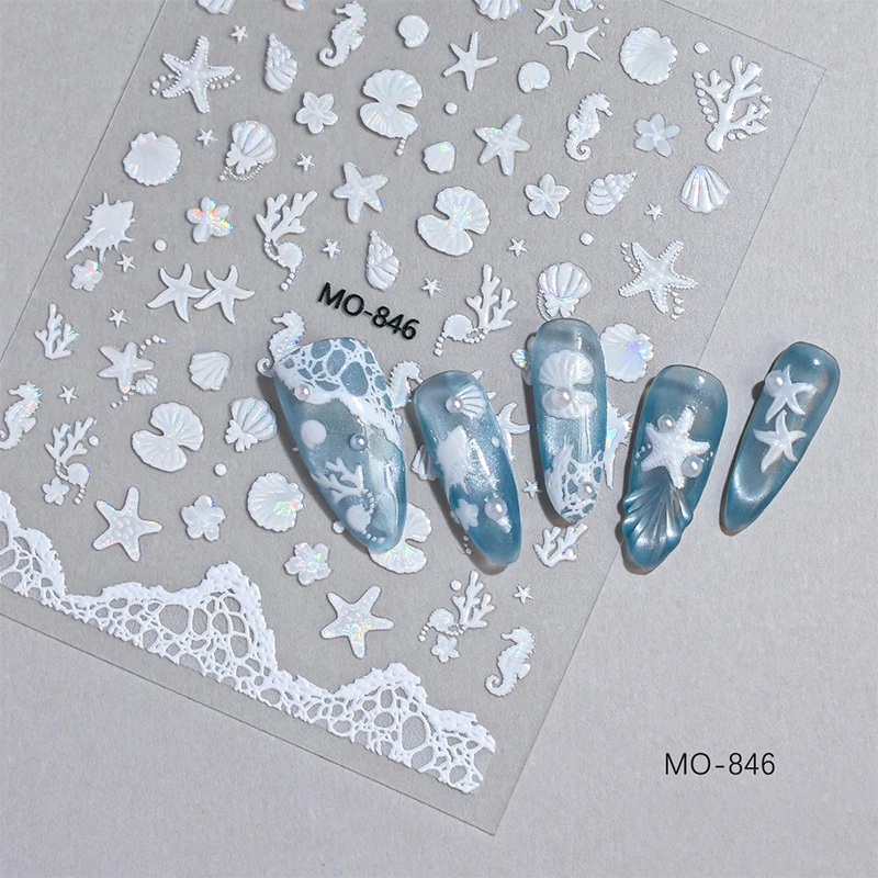 Summer Nail Stickers With Shell And Starfish Designs For Nails_voghion.com