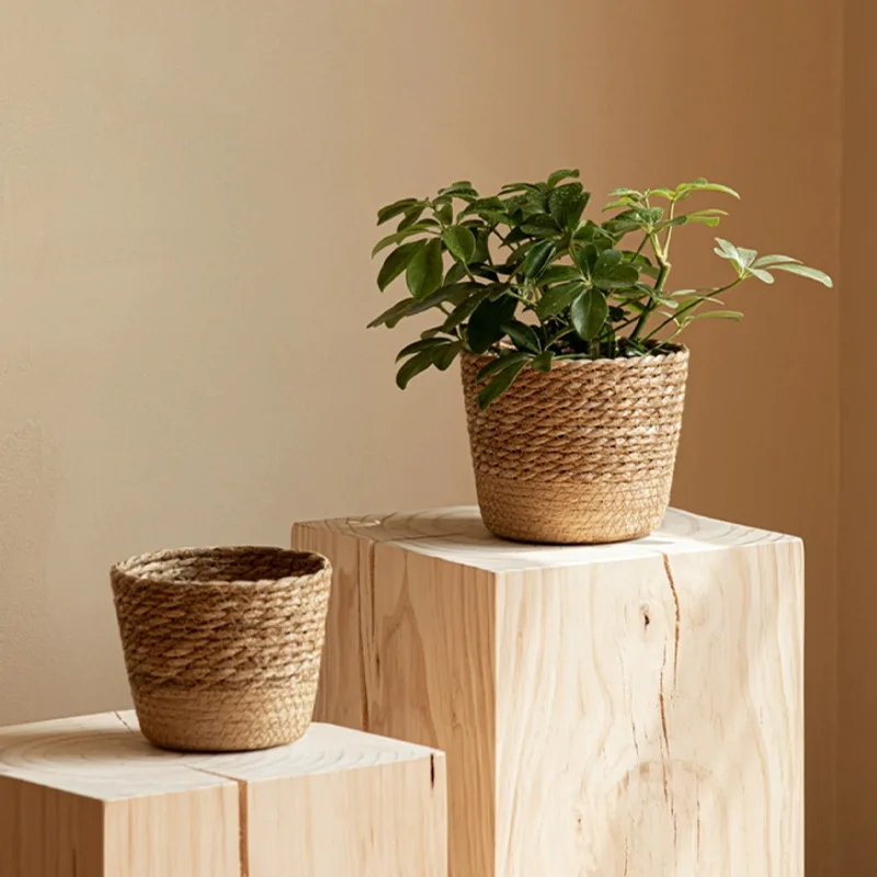 Flower Pot Woven Home Accents Decor Storage Basket Household Decorative