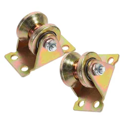 2 Pcs Lifting Roller Wheel V-shaped Track Pulley Rope Wheel Lifting Iron Roller for Heavy Wheels