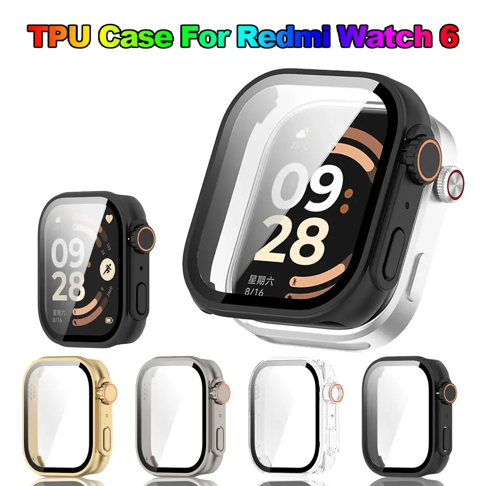 Enhanced Protective Case with Glass Screen Protector - Anti-scratch Bumper Cover for Smartwatch Accessories