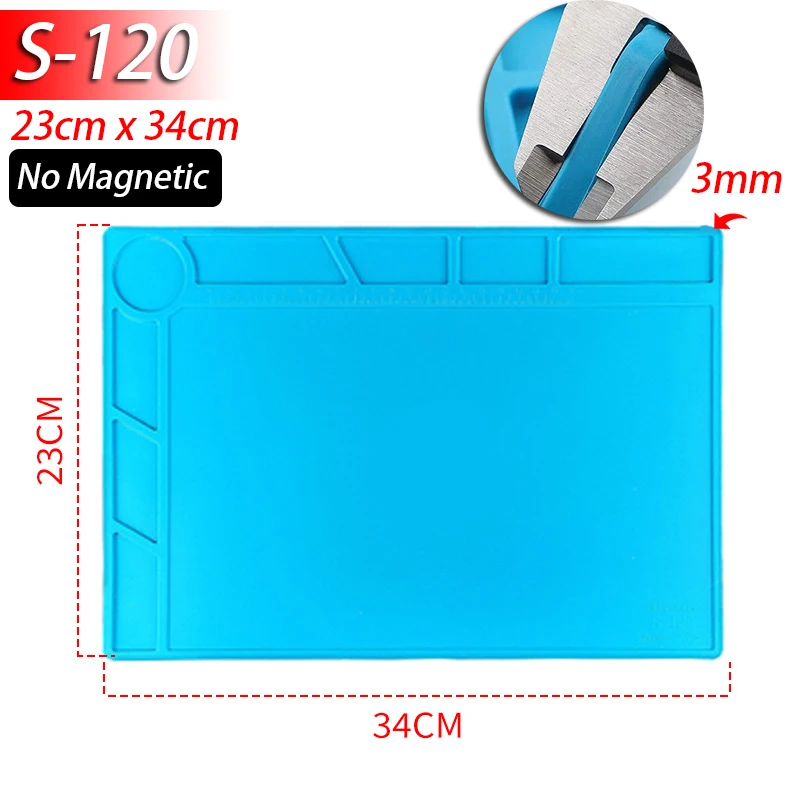 Insulated Silicone Rework Mat - 34cm x 23cm x 4mm Work Surface