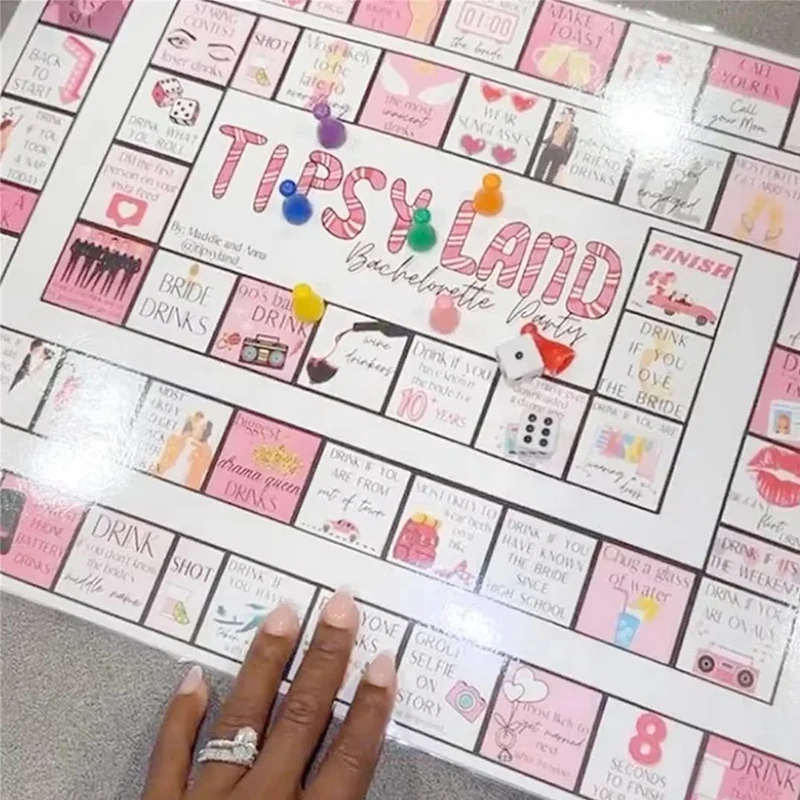 Tipsyland Drinking Board Game for Adults, Party Funny Drinking Games, Tipsy Games Interactive Drinking Board Game Party Games 4