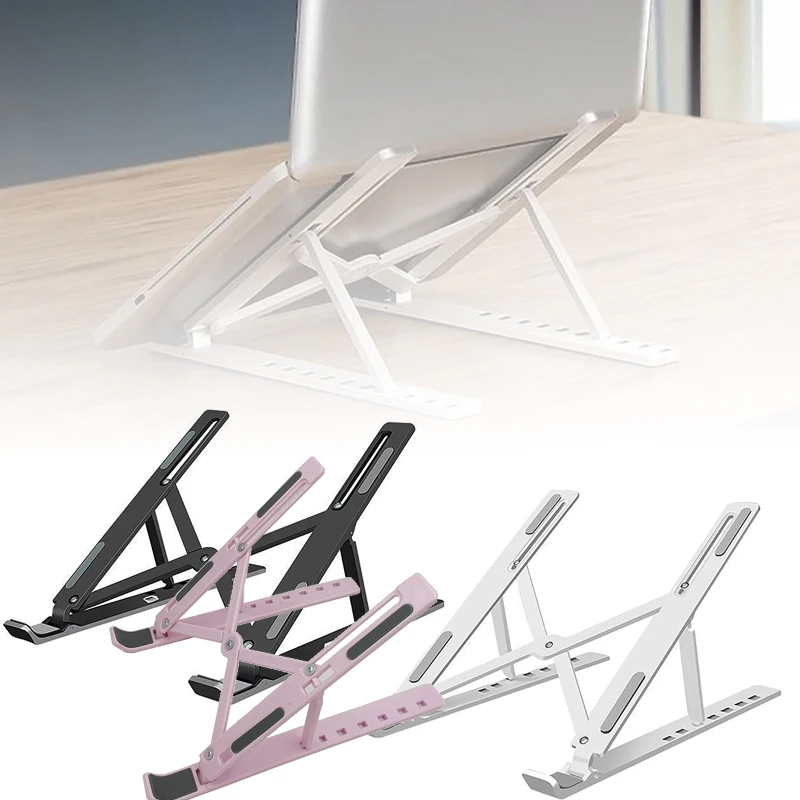 1pc 범용 노트북 스탠드 미끄럼 방지 접이식 냉각베이스 플라스틱 브래킷 용 조절 식 노트북 홀더