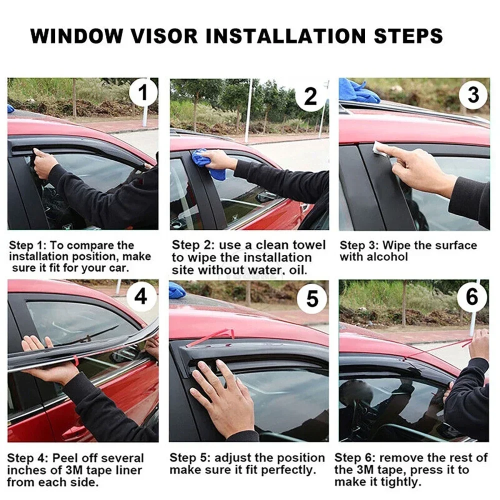 2Pcs Side Door Window Visors For Toyota Landcruiser 70 76 78 79 SERIES 2 DOOR Rain Awnings Shelter Deflector Weathershield