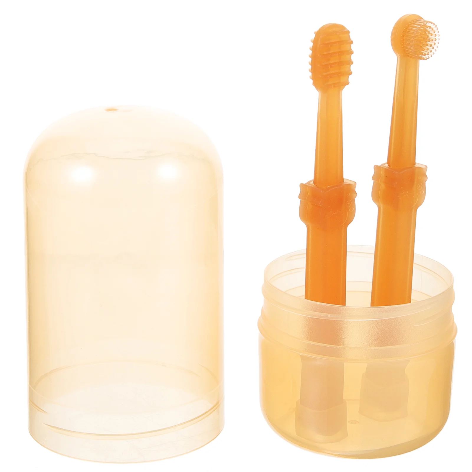 

1 Set of Pet Toothbrush Small Puppy Tooth Brush Portable Cat Dog Toothbrush with Storage Container