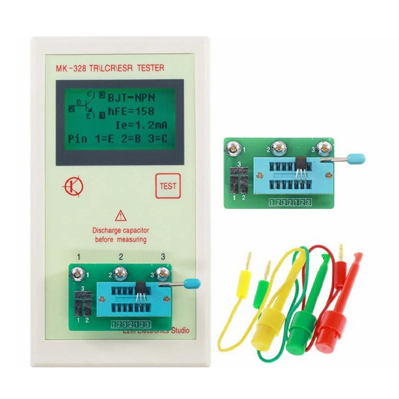 MK-328 Capacitor Resistor Transistor Triode Tester Inductance Capacitance Resistance Meter ESR LCR NPN PNP MOS 6