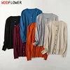 Women Cardigan Sweater Mulberry Silk Cashmere Blend Solid Colors O Neck Buttons Down Long Sleeve Loose Top Coat L XL XXL LY053 1