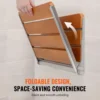 Folding Teak Shower Seat, 20.9 x 16'' Unfolded, Wall Mounted Fold Up Shower Bench with 500 lbs Load Capacity 3
