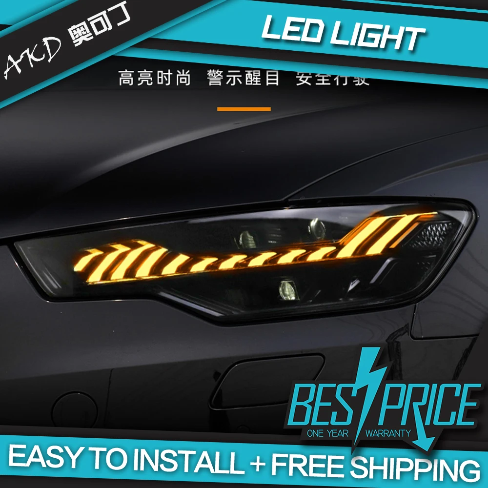 

AKD Car Accessories Head Lamp for Audi A6 Headlights 2012-2015 Upgrade A7 Design LED Headlight DRL Dynamic Singal High Low Beam