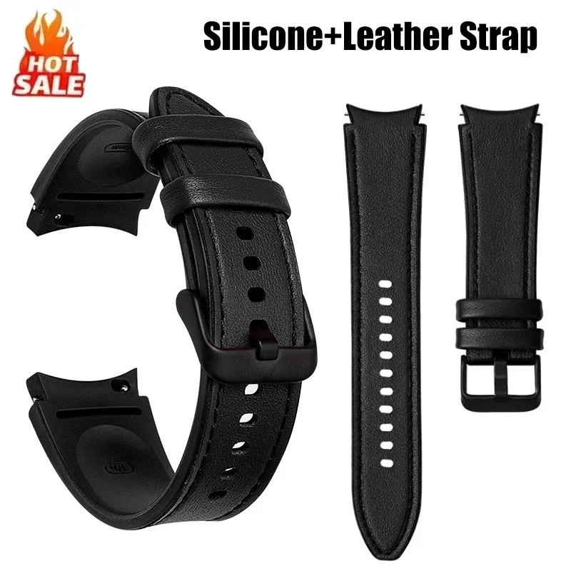 Premium Silicone and Leather Watch Strap - Replacement Band