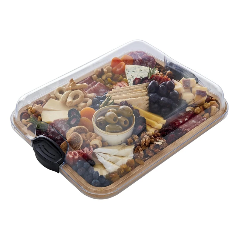 Bamboo Cutting Board With Lid 11X14 Inch Perfect For Charcuterie Snacks