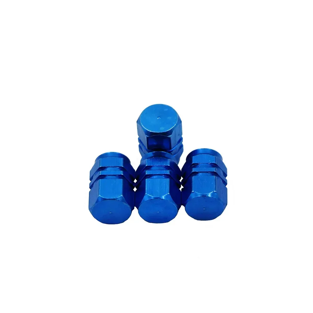 Aluminum Alloy Hexagon Tire Valve Stem Caps - Set of 4
