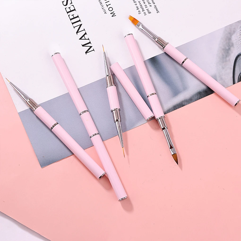 

5x Unique Nail Art Brush Set - Precision Tools For Acrylic Nail No-slide Grip Gel Nail Polish Affordable Price Manicure