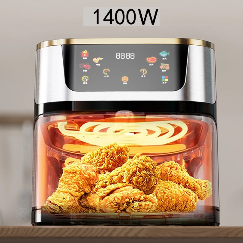 10L Smart Air Fryer Electric visual window Oil-free Air Fryer Automatic Household Kitchen 360°Baking Convection Oven Air Fryers 5