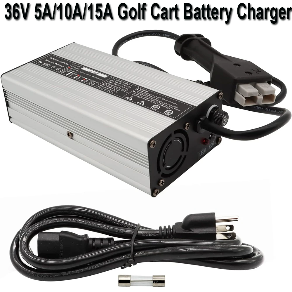 

36 Volt 5 Amp 10A 15A Golf Cart Lead Acid Battery Charger Replacement for 36V 5A EZGO Marathon Golf Cart SB50 Style Plug Handle