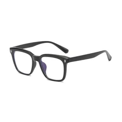 VIVIBEE Vintage Blue Light Blocking Oversized Retro Square Eyeglasses (Matte Black)