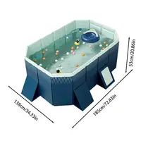 Piscine pliante non gonflable, installation facile, piscine familiale en PVC épaissi, jouet d'extérieur 6