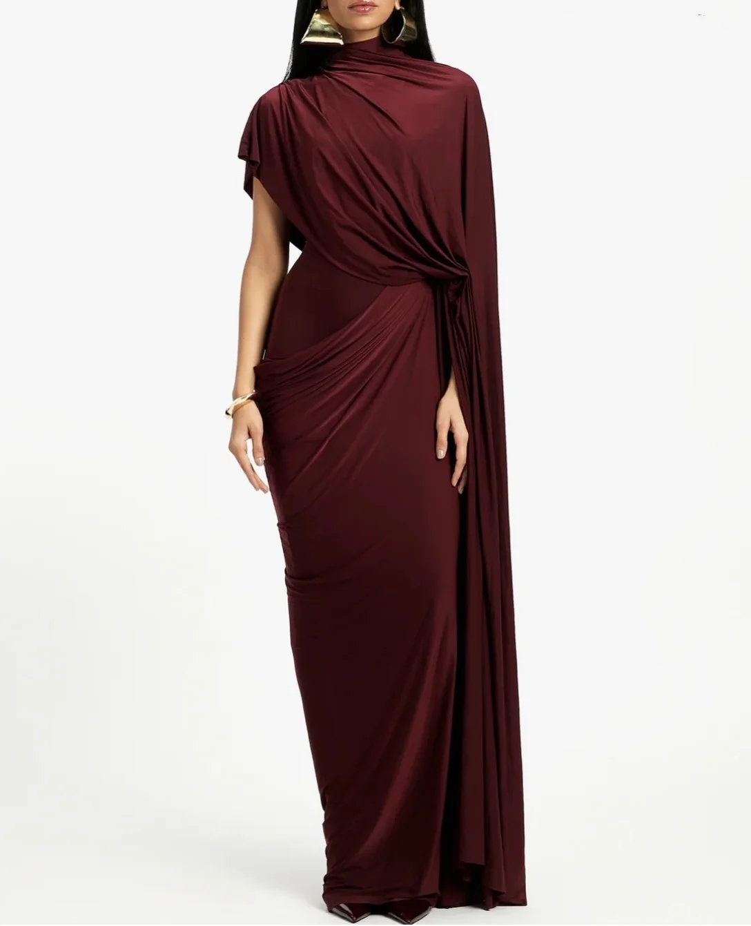 Vestidos de noche largos personalizados de color burdeos con un