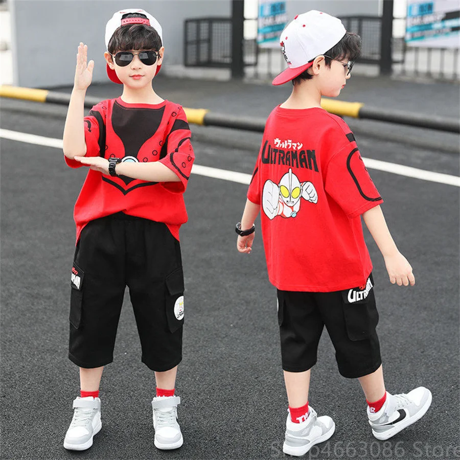 

Boys Clothing Sets Summer Casual Outfit T-shirt + Pants Boys Clothes Children Clothing Suit Kids Tracksuit Teen 6 8 9 10 12 Year