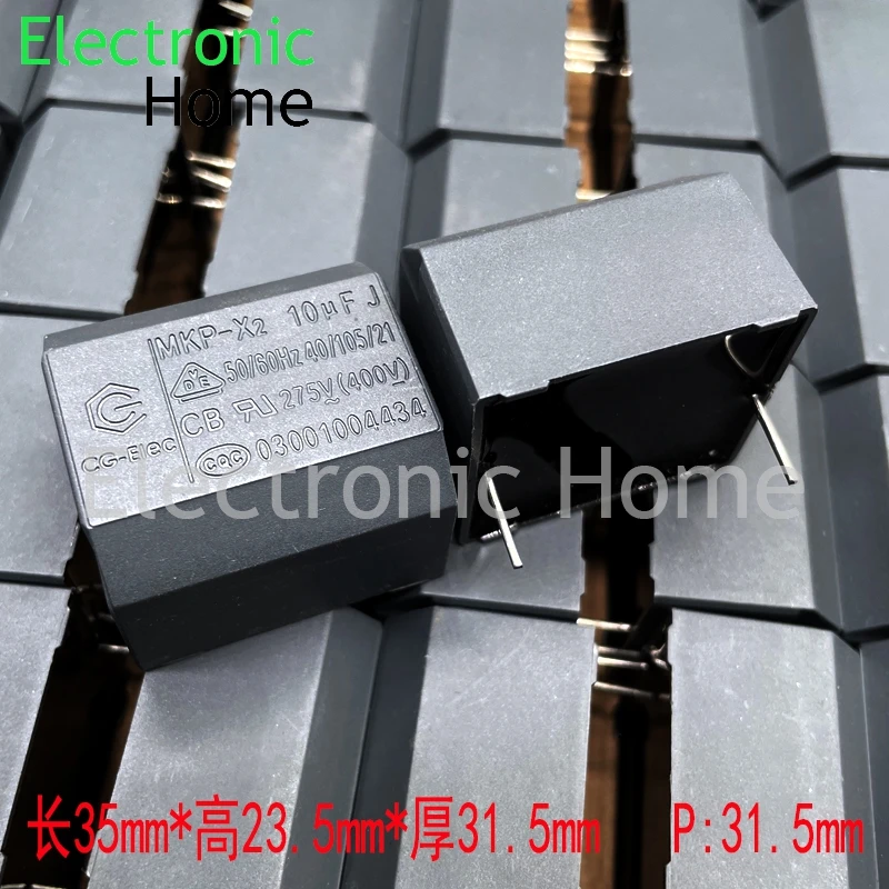 5PCS MKP 10uf 106 10uf 275v 400v X2 Induction Cooker Filter High Voltage Capacitor 35x23.5x31.5mm Foot Distance 31.5mm 400v10uf high voltage capacitor
