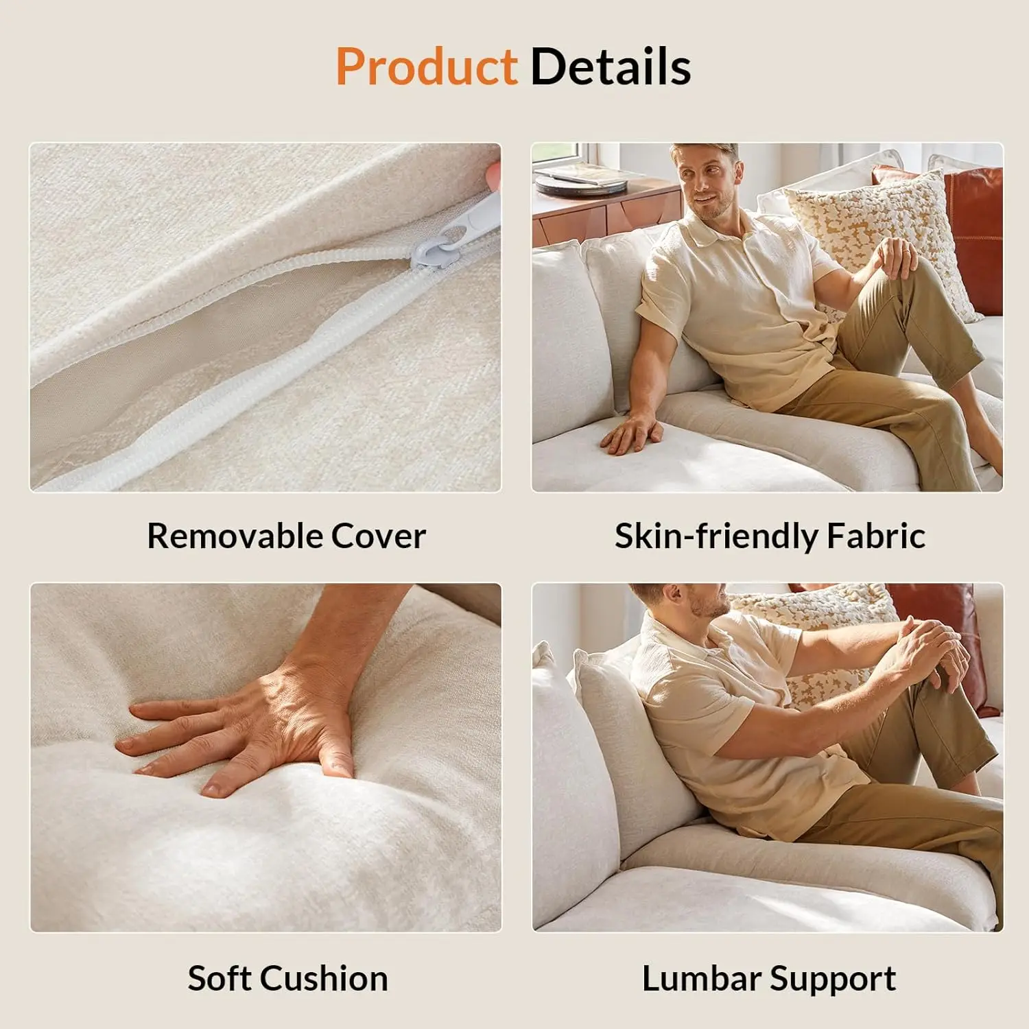 127'' Modular Sectional Sofa, Oversized U Shaped Couch with Storage Ottoman, Comfy Chenille Sofa with Deep Seat, 6 Seat