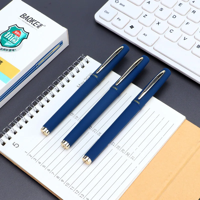BAOKE 0.5mm/0.7mm/1.0mm Anti-bacterial Office Gel Pen High Capacity  PC1828A/1838A/1848A 6