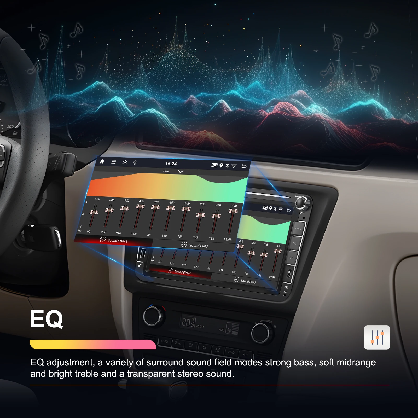 Podofo 2DIN Carplay Autoradio für Seat Altea ab Toledo VW Kabelloses Android Auto Car Audio Mirror Link WIFI GPS Navigation 4G – Detail 20