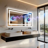 LUVODI Large Illuminate Bluetooth Bathroom Mirror Time Display LED Lighted Full Length Dressing Mirror 1