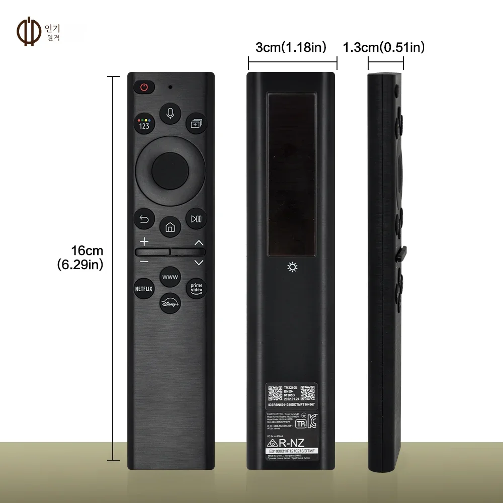삼성 스마트 TV용 BN59-01385D 태양광 음성 리모컨 교체, 네오 QLED 크리스탈 UHD 시리즈와 BN59-01385D 호환