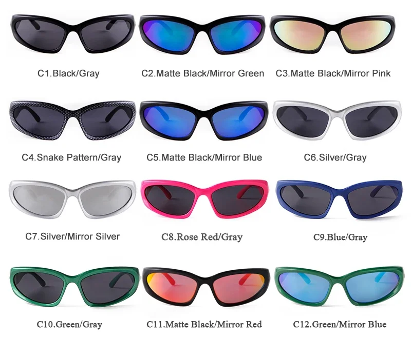 STORY Fashion Y2K Silver Frame Sport Sunglasses Women Men 90s Trendy Mirrored Hot Pink Cycling Mercury Lens Sun Glasses S20891G 5